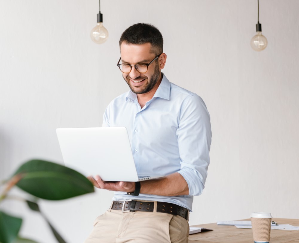 A boy working on laptop